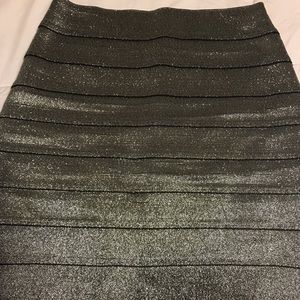 Express silver high waisted skirt